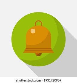 Graphic jingle bell isolated vector - christmas handbell illustration sign. Decoration alarm sign symbol