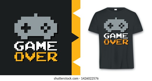 Graphic joypad arcade game T-shirt Design in vector format