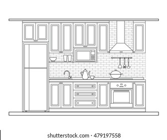 1,345 Kitchen counter sketch Images, Stock Photos & Vectors | Shutterstock