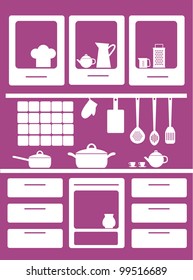 graphic kitchen interior. vector illustration