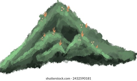 graphic, land, wilderness, wildlife, grass, mound, vector, nature, underground, green