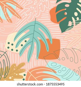 Concepto de hoja gráfica sobre fondo pastel. ilustración vectorial.
