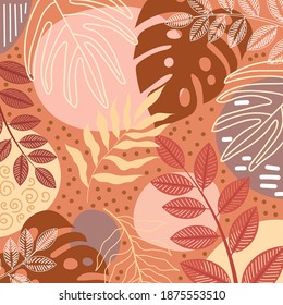 Graphic leaf concept on pastel background. vector illustration.