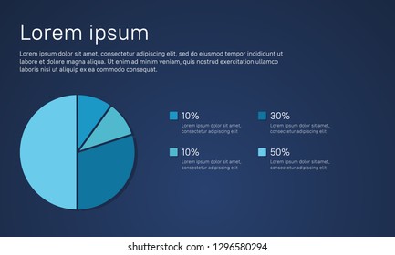 Graphic with a legend on a dark background. Can be used for workflow layout, diagram, number options, web design, presentations