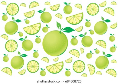 Graphic lemon, On a white background pattern, Vector illustration