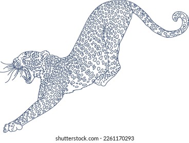 Graphic leopard  in Asian style 	
