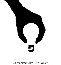 Graphic Light bulb in the hand,concept idea.