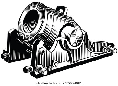 Graphic line image cannon isolated