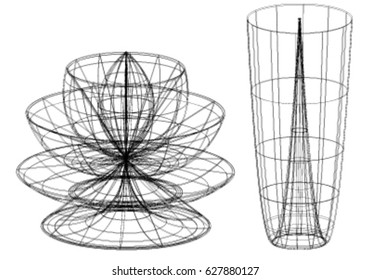 Graphic line structure of building construction in new modern design.