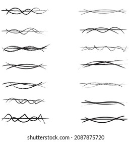 Graphic Line Underline Sound Wave Hand Drawn Vector