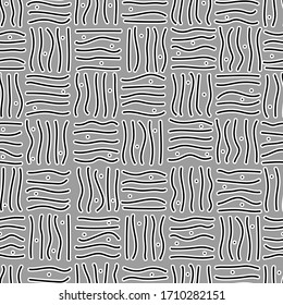 Graphic lines in a checkboard pattern. Seamless background. Vector illustration.
