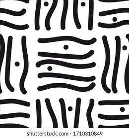 Líneas gráficas en un patrón de tablero.Fondo impecable. Ilustración vectorial.