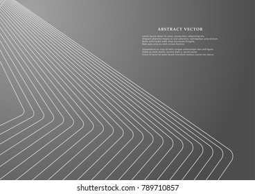 Graphic lines or stripes on a gray background. Abstract modern design. Vectors. Insulated. Insulated
