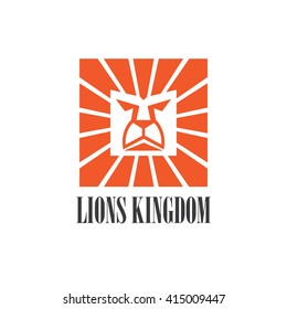 Graphic Lion head icon logo design in vector format