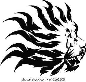 Graphic lion tattoos for back and chest.