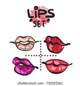 graphic lips vector illustration
