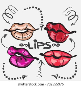 graphic lips vector illustration