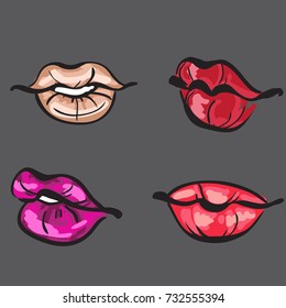 graphic lips vector illustration