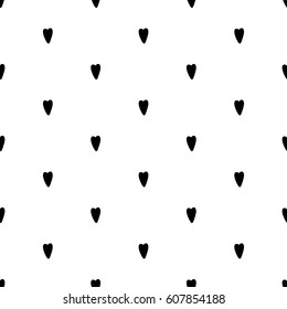 Graphic little hearts seamless pattern. Hand drawn ornament for wrapping paper. Decorative pattern for banners, flyers, cards and posters, for invitation on weddings. Vector illustration, eps 10