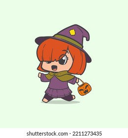 Graphic Little Witch brings a bucket