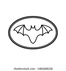 graphic logo of a bat in an oval