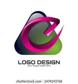 Graphic logo design. Simple creative with glossy effect