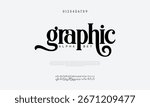 Graphic logo elegant luxury font alphabet . Typography Beauty minimal modern fashion classic letter serif fonts decorative wedding vintage retro logos. vector illustration

