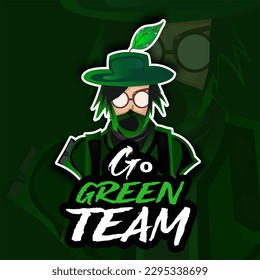 graphic logo illustration design about tree planting team with go green team theme