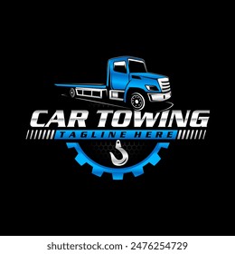 graphic logo of towing truck service vector design suitable for the automotive company icon