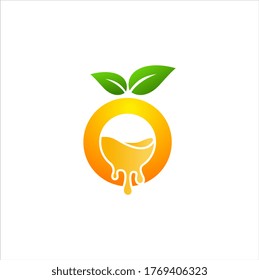 SALUD FRESCA DE LOGO GRÁFICO VECTOR ORANGE JUICE