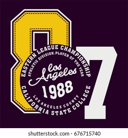 graphic LOS ANGELES for shirt and print