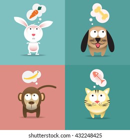 graphic of lovely pet and their meal