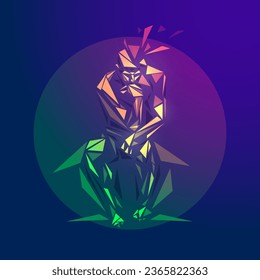 graphic of low poly great thinker