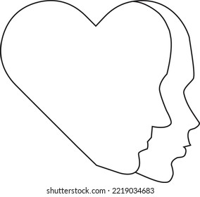 Graphic of male and female face