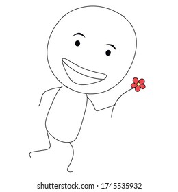 hombre gráfico con carreras de flores