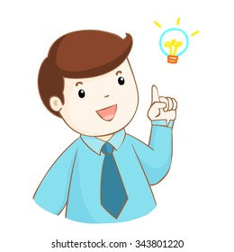 graphic man have an idea vector illustration