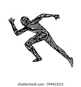 graphic man running, vector