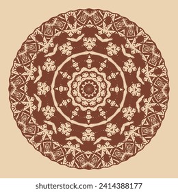 Graphic mandala created from sketch elements. Version No. 4. Vector illustration