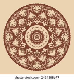 Graphic mandala created from sketch elements. Version No. 2. Vector illustration