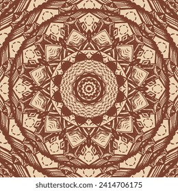 Graphic mandala created from sketch elements. Version No. 3. Vector illustration