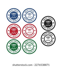 Graphic for Marketing Campaign, Product Information or Product Ingredient Concept Present By Colorful GMO Free Icon, Label or Sticker Isolated on White Background