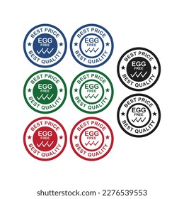 Graphic for Marketing Campaign, Product Information or Product Ingredient Concept Present By Colorful Egg Free Icon, Label or Sticker Isolated on White Background