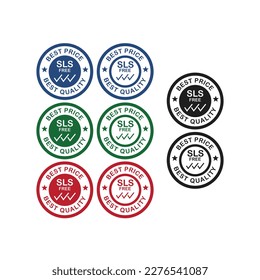 Graphic for Marketing Campaign, Product Information or Product Ingredient Concept Present By Colorful SLS Free Icon, Label or Sticker Isolated on White Background