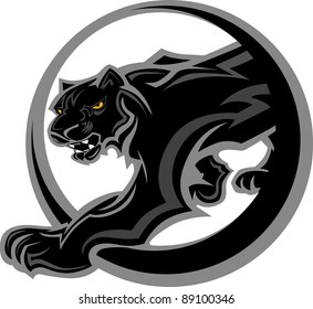 Graphic Mascot Vector Image of a Black Panther Body