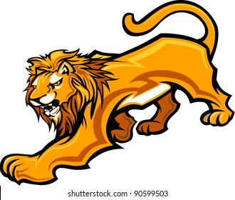 Graphic Mascot Vector Image of a Lion Body
