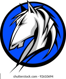 Graphic Mascot Vector Image Of A Mustang Bronco Horse