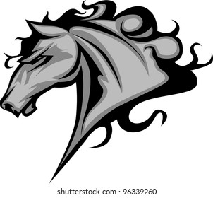 Graphic Mascot Vector Image Of A Mustang Bronco Horse