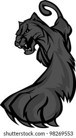 Graphic Mascot Vector Image of a Prowling Black Panther Body