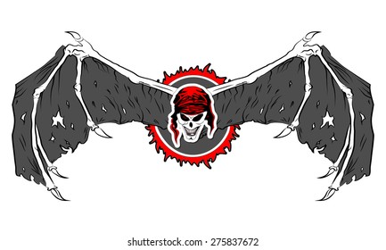 Graphic Mascot Vector Image. Set of vintage pirate themed labels, badges and design elements. Vector illustration Eps 10