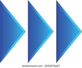 Material gráfico “flecha triangular, avance rápido” azul